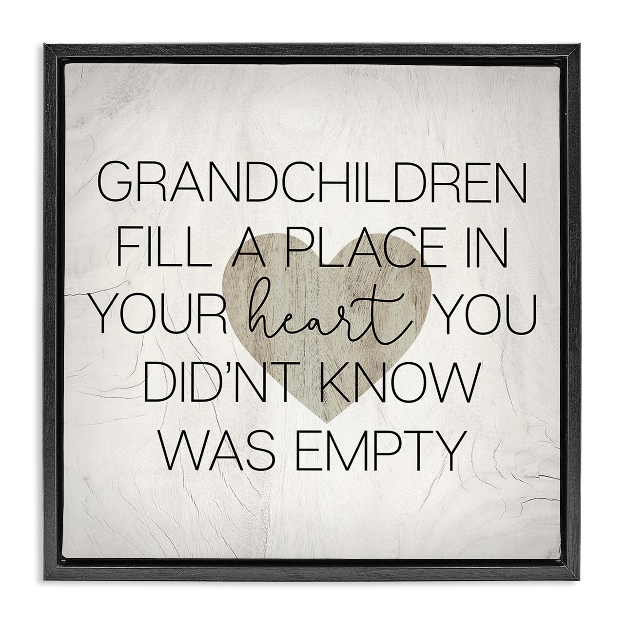 Stupell Industries Heartwarming Grandchildren Phrase Framed Floater Canvas Wall Art